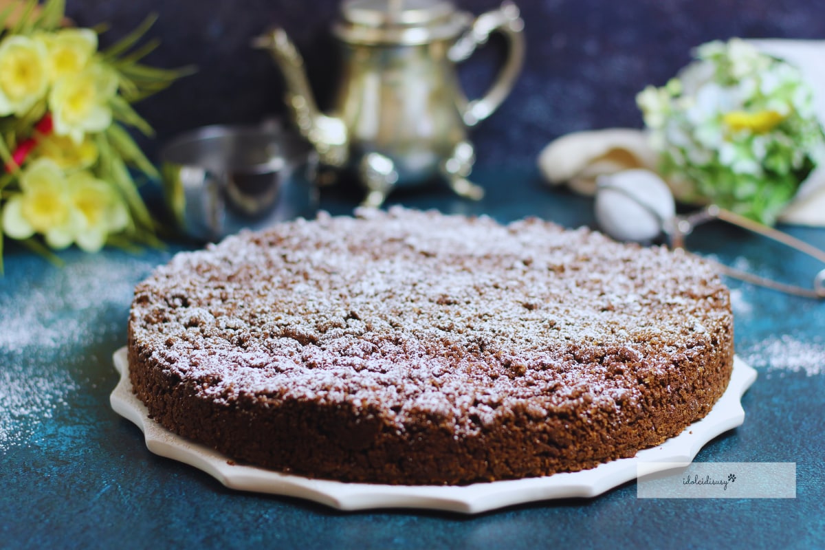 Bröselkuchen mit Ricotta und Schokolade mit Kakao