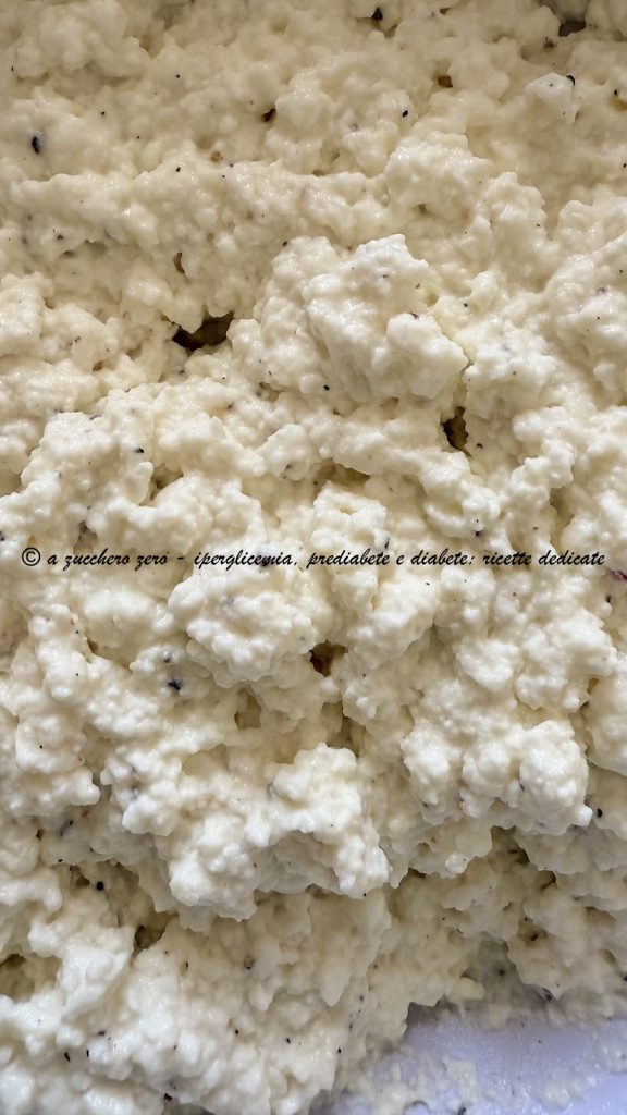 Ricotta, Salz, Pfeffer und Aromen