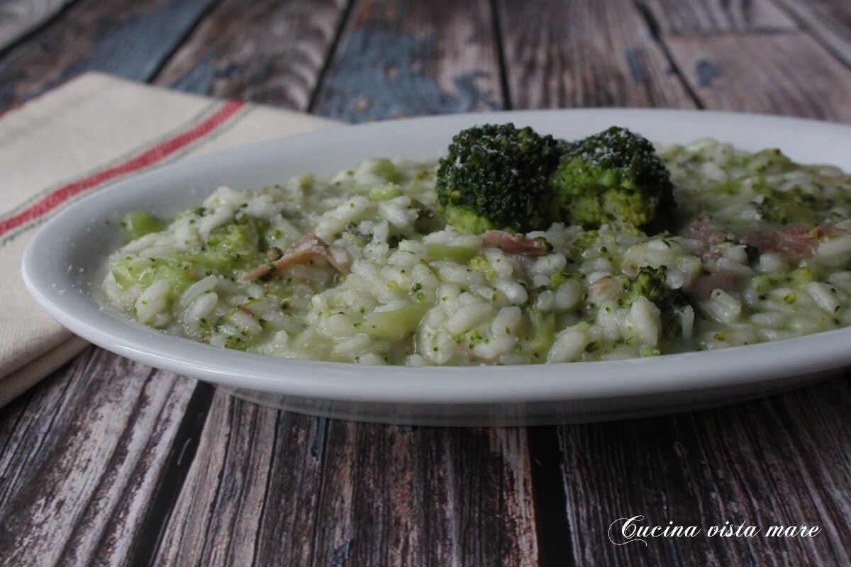 Risotto mit Bier, Brokkoli und Prosciutto