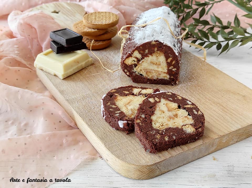 Salami mit zwei Schokoladen