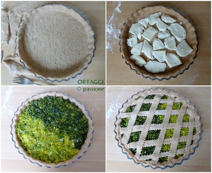 Salzige Torte mit gemischtem Gemüse und Mozzarella