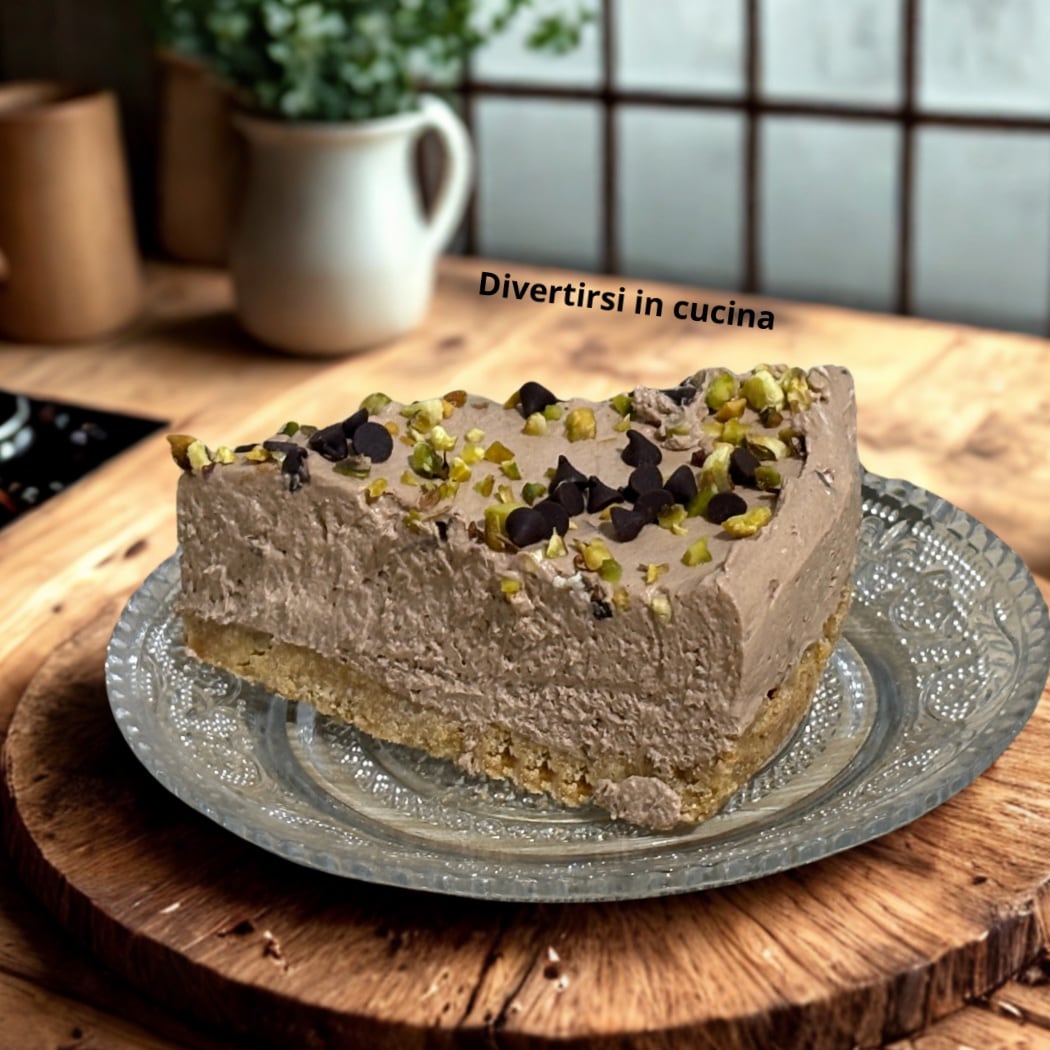 Schokoladen-Käsekuchen mit Pistazienkernen