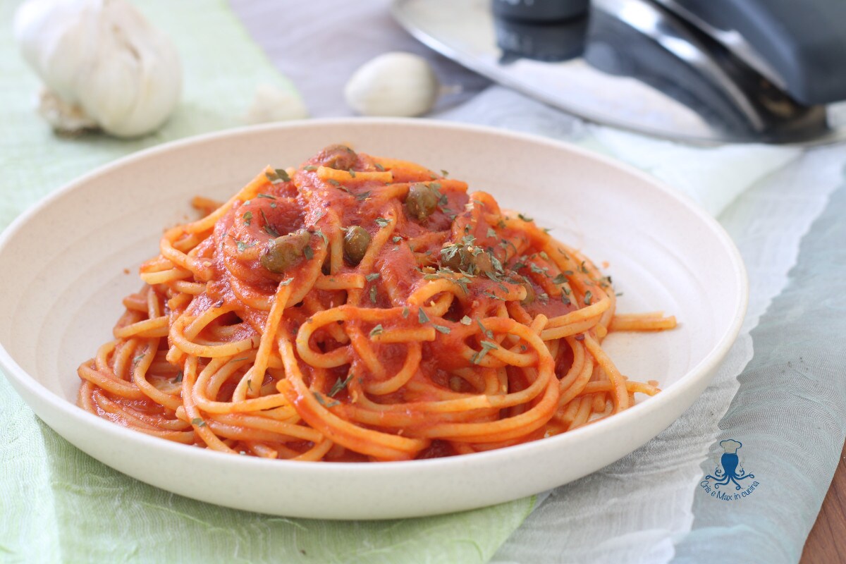 Spaghetti mit Kapern und Sardellen im Schnellkochtopf