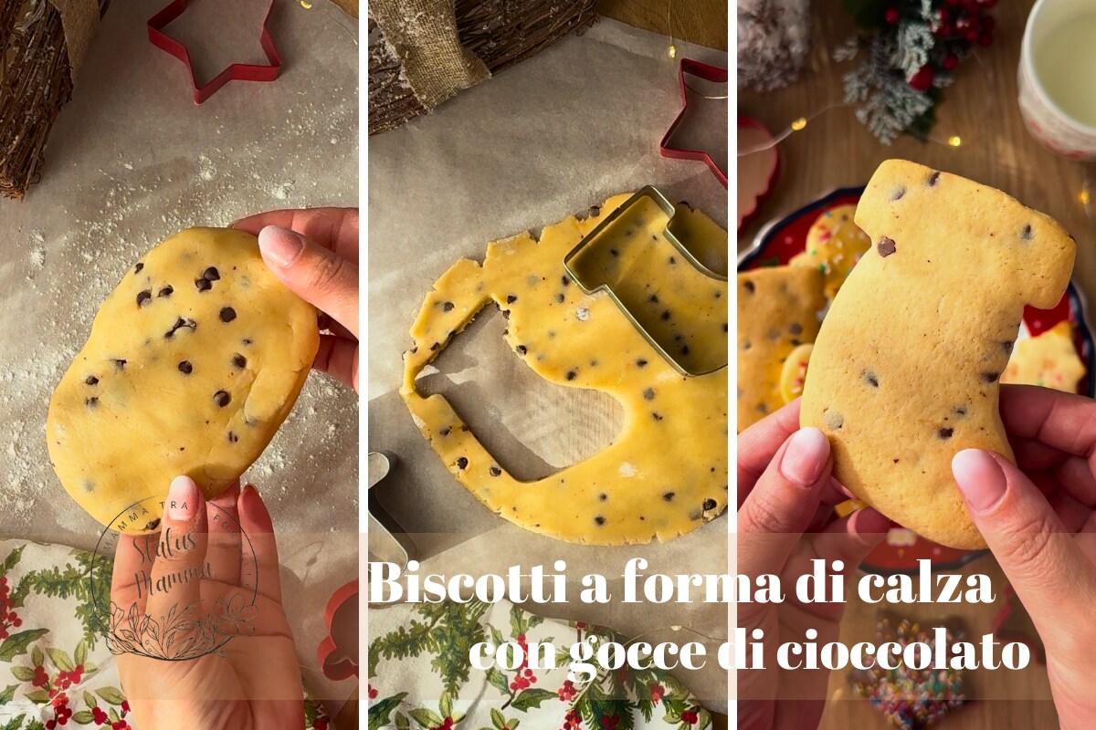 Strümpfförmige Kekse mit Schokoladenstückchen: das perfekte Rezept für eine süße Note