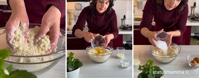 Wenn Einfachheit auf Genuss trifft: der Gugelhupf, der alle erobert. 6. Wir bestreichen die Oberfläche mit etwas Milch und streuen die Zuckerstreusel darüber. 7. Wir backen im statischen Ofen bei 180° für ca. 30 Minuten, bis sie goldbraun sind. 8. Wenn es fertig ist, lassen wir es abkühlen und servieren es in Scheiben.