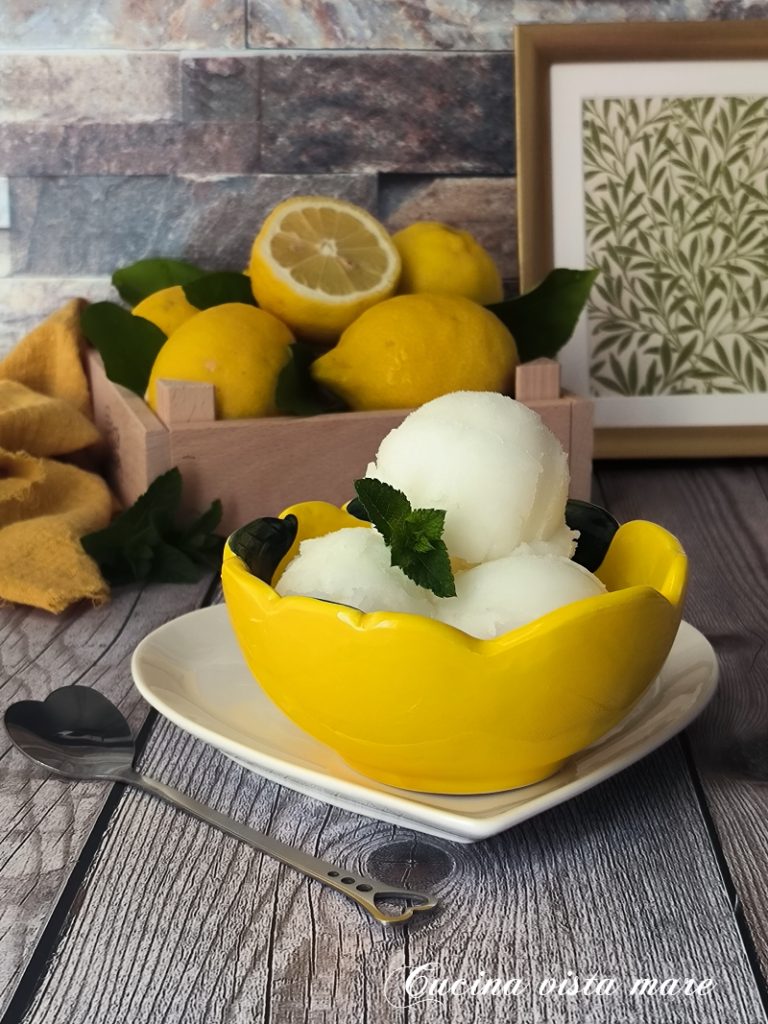 Zitronensorbet Küche mit Meeresblick