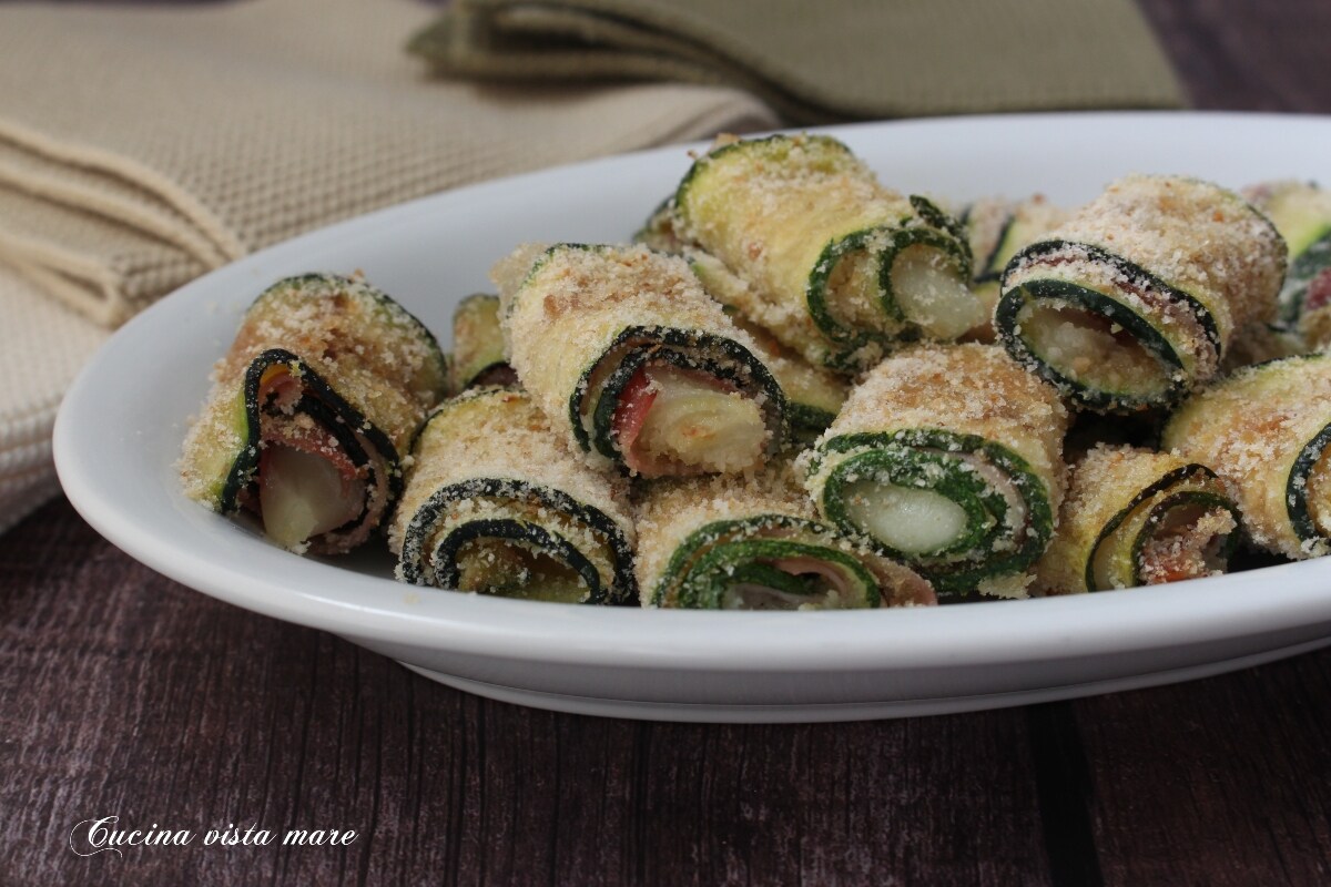 Zucchiniröllchen in der Heißluftfritteuse