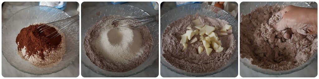 kakaokuchen mit ricotta und äpfeln