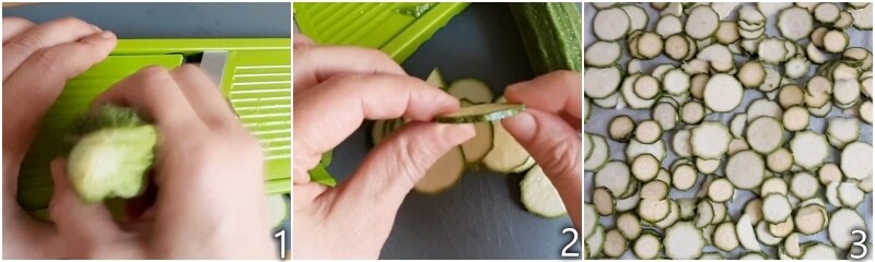 a. tagliare le zucchine a fette non troppo sottili per cuocerle in padella alla pugliese