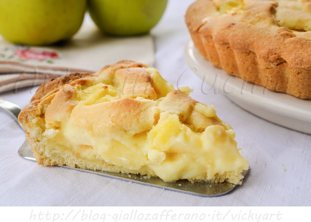 Apfelkuchen mit Puddingcreme