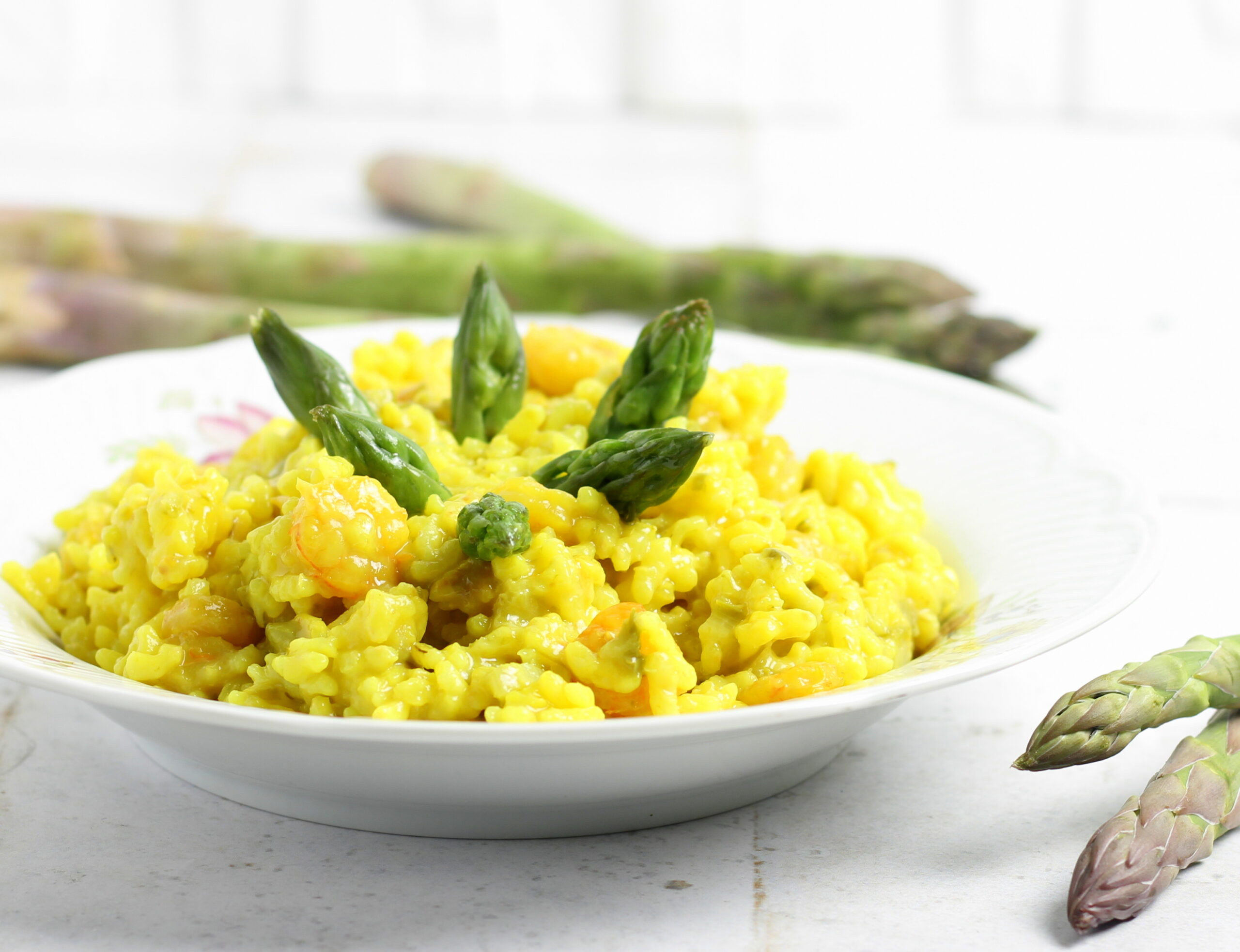 Spargelrisotto mit Garnelen im Schnellkochtopf