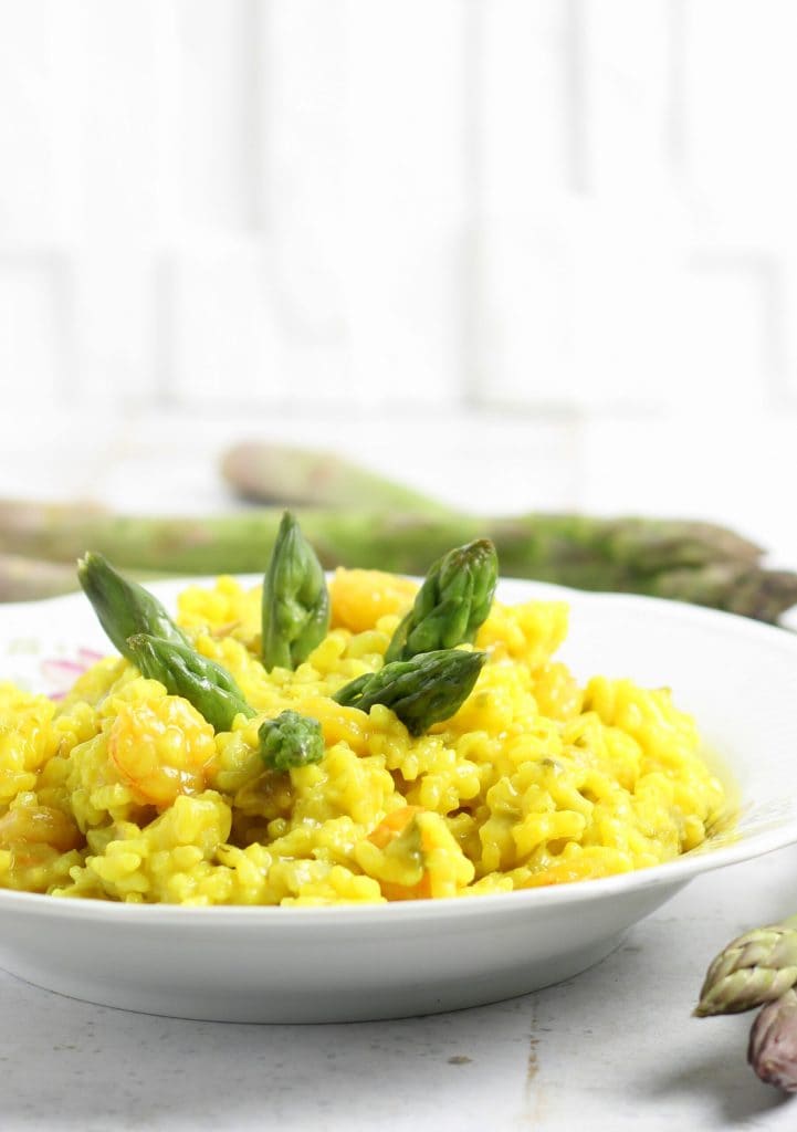 Spargelrisotto mit Garnelen im Schnellkochtopf