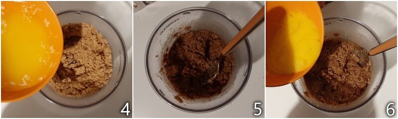 b. Butter und Eier zur Keksbasis geben, die gebacken werden soll