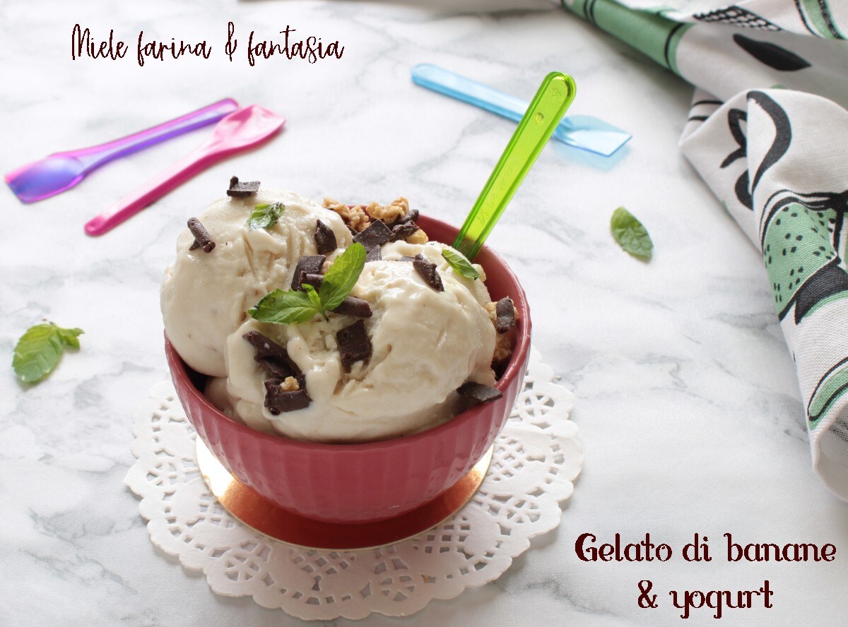 Bananen- und griechisches Joghurt-Eis
