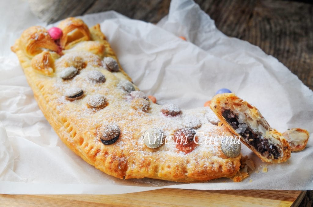 Blätterteigstrumpf der Befana mit Nutella vickyart Kunst in der Küche