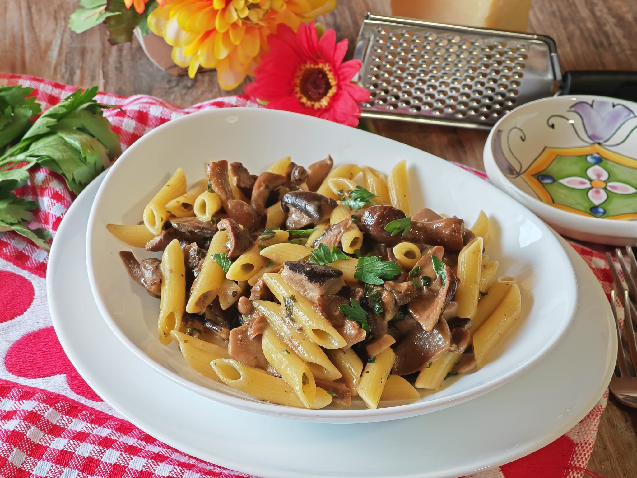 Penne mit Pilzen