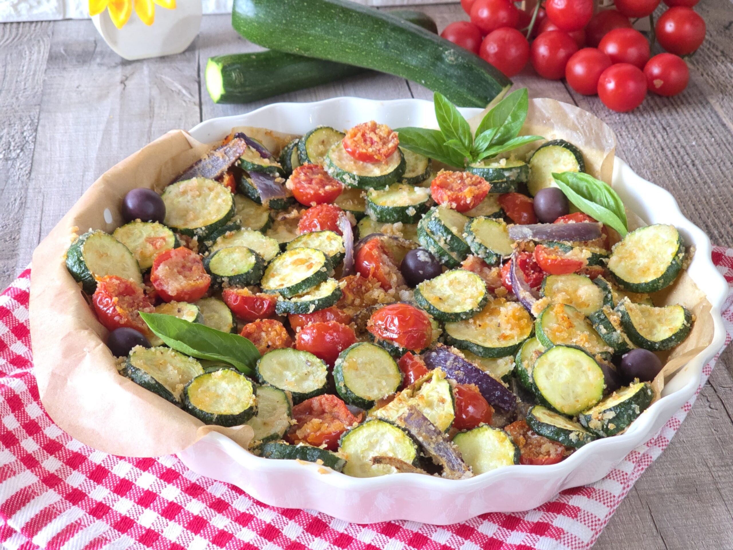 Mediterrane gratinierte Zucchini