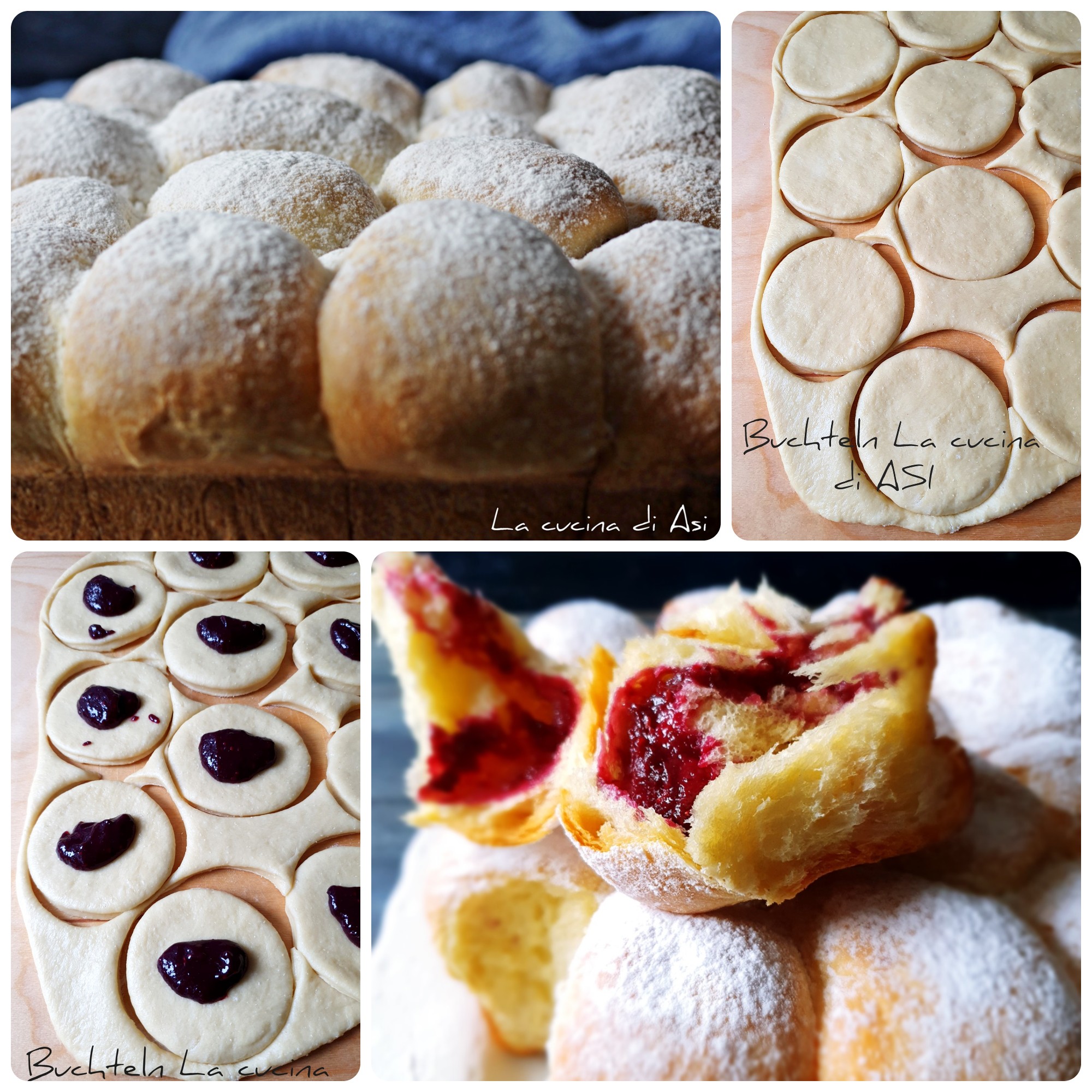 Buchteln mit roter Marmelade