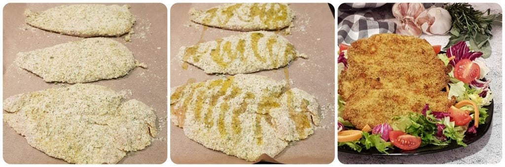 Hähnchenschnitzel mit Kräutern im Ofen
