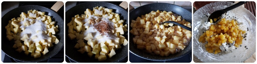kakaokuchen mit ricotta und äpfeln