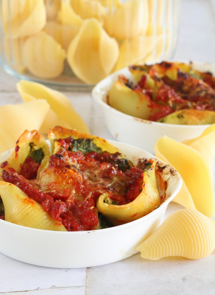 Pastamuscheln mit Ricotta und Spinat