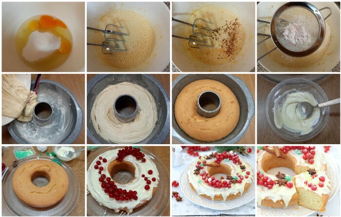 Weihnachtlicher Gugelhupf mit Schokolade und Johannisbeeren