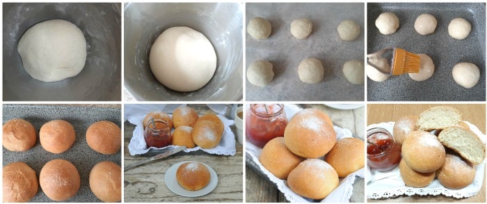 Süße Milch- und Butterbrötchen