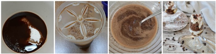 Granita mit geschütteltem Kaffee und Sahne