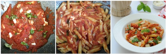 Penne mit Tomaten und Provola