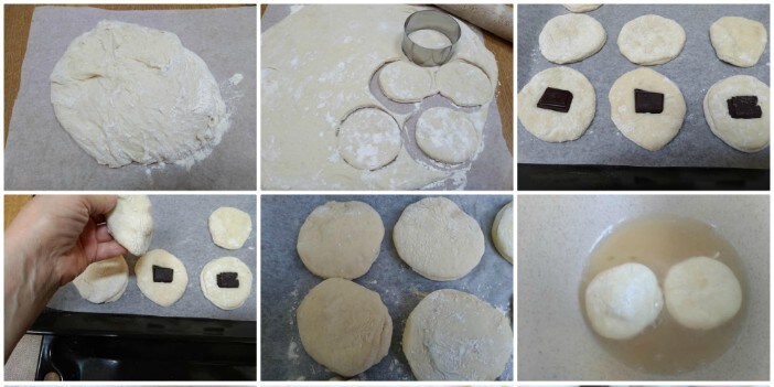 Gefüllte Schokoladenkrapfen