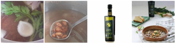 Getrocknete Borlotti-Bohnen mit Gemüse