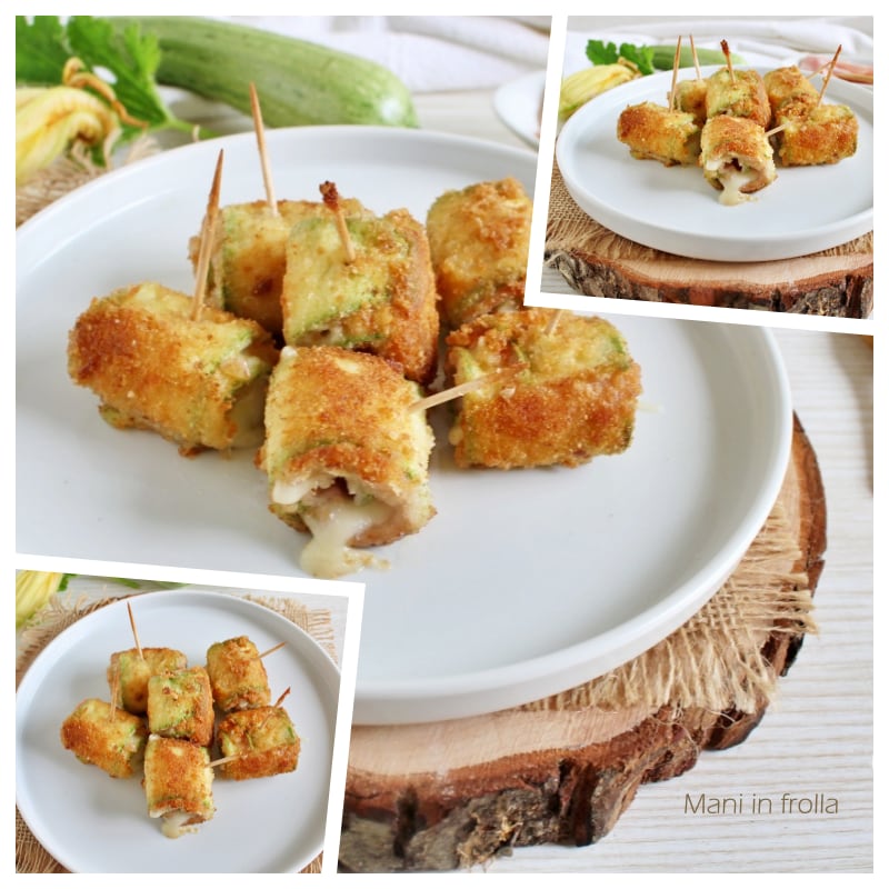 Zucchiniröllchen mit Schinken und Scamorza