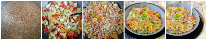 Dinkel-Salat mit sautiertem Gemüse