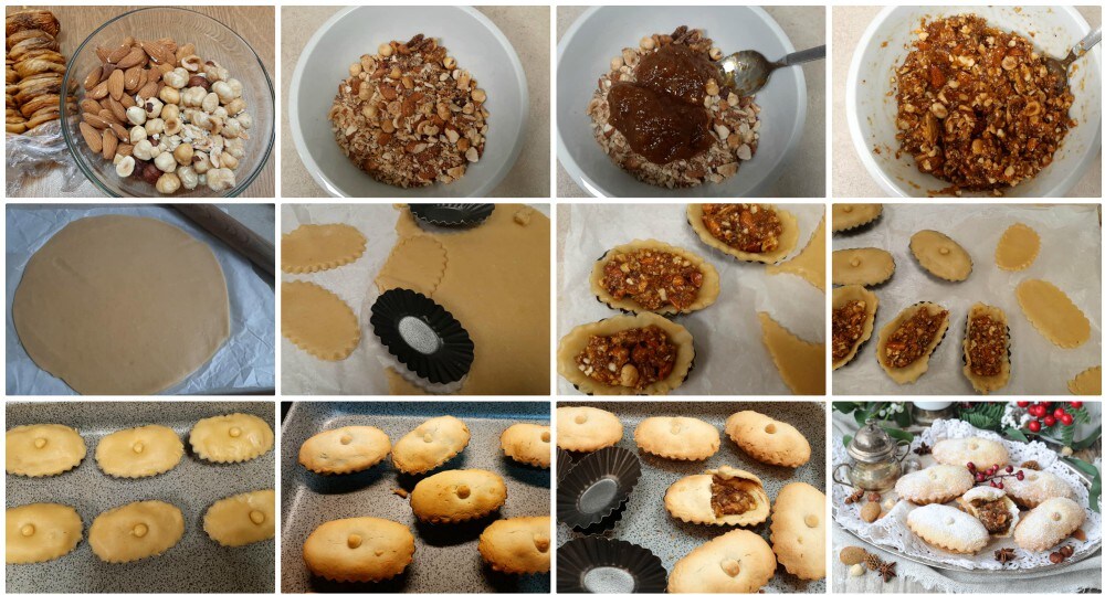 Bocconotti mit Trockenfrüchten auf kalabrische Art