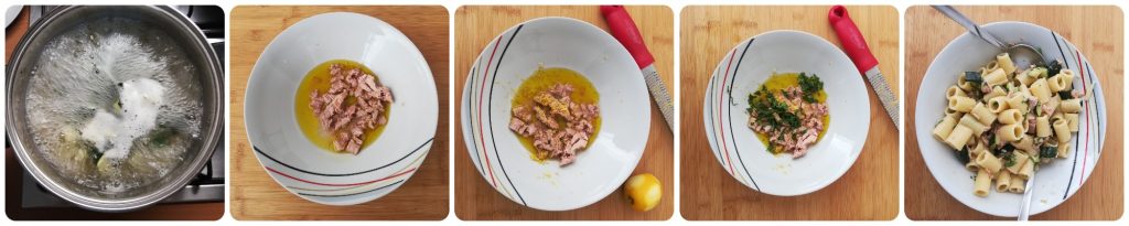 PASTA MIT ZUCCHINI, THUNFISCH UND ZITRONE