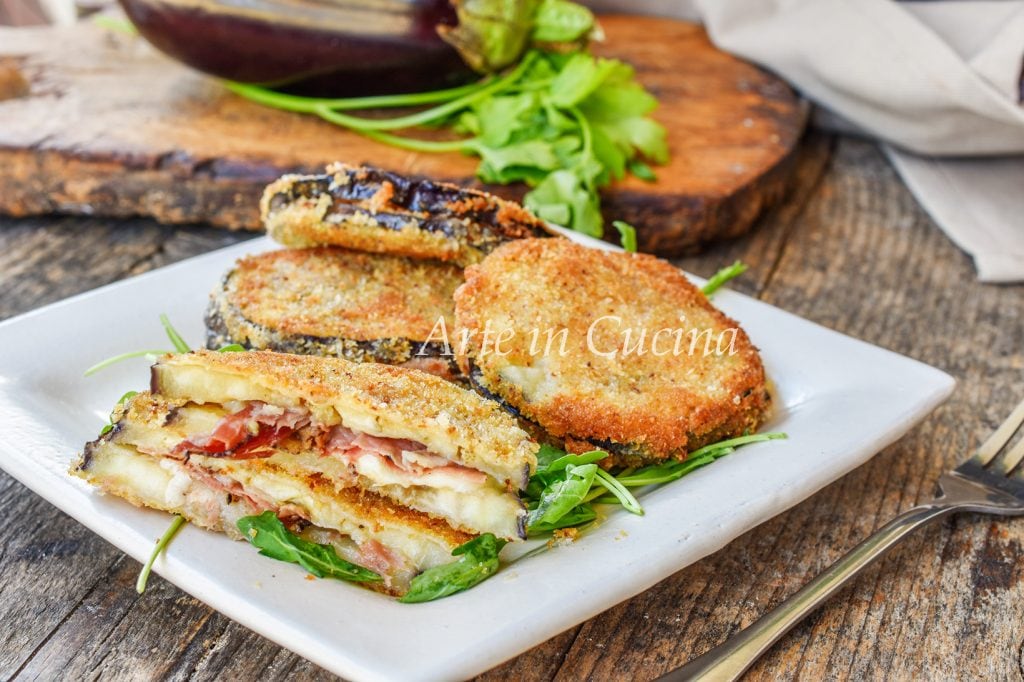 Cordon bleu aus Auberginen Speck und Provola