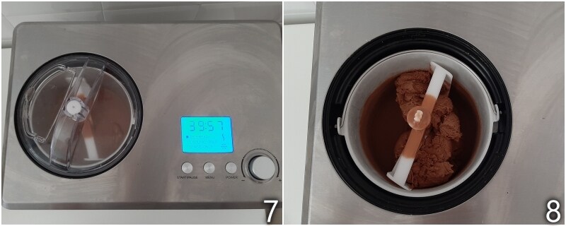 d. Die Eismaschine etwa 40 Minuten laufen lassen