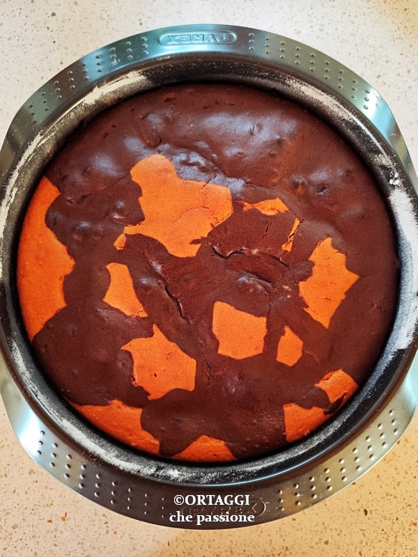 zweifarbiger Kuchen der Großmutter gebacken