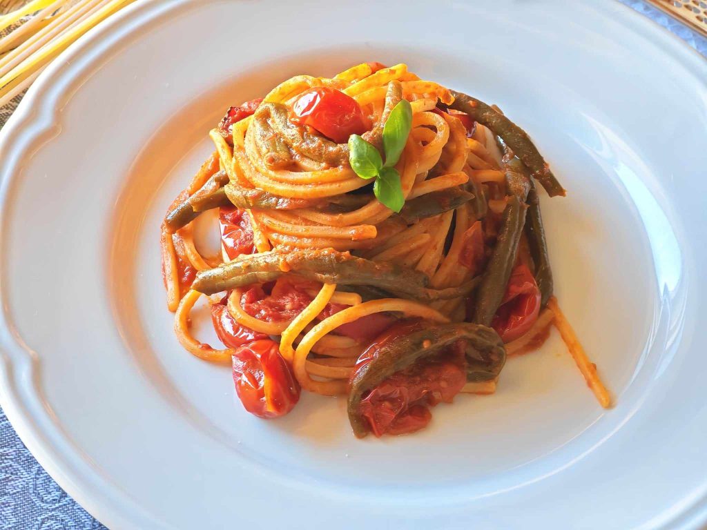 Pasta mit grünen Bohnen