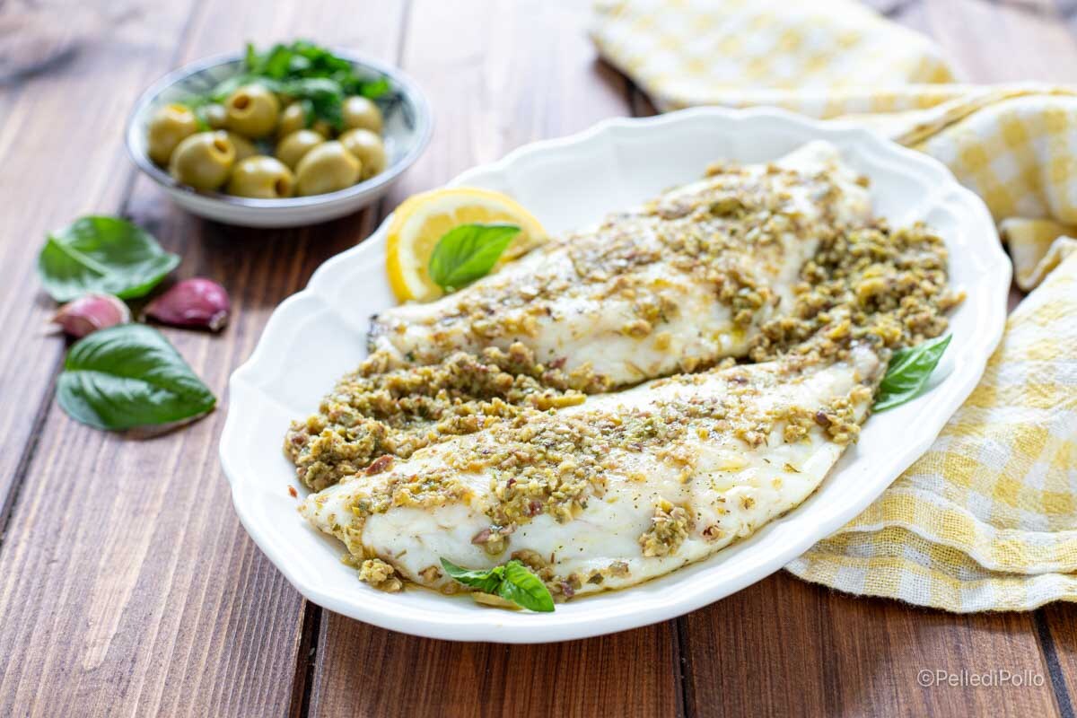 Doradenfilets mit Oliven-Kapern-Sauce