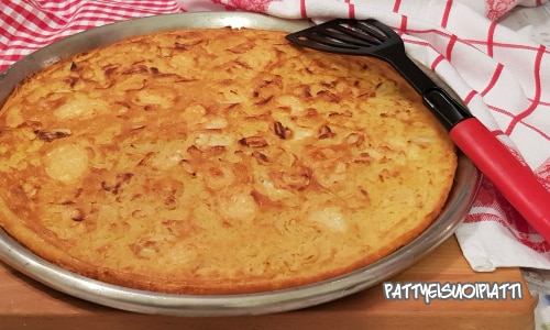 Farinata mit Frühlingszwiebeln und Stracchino