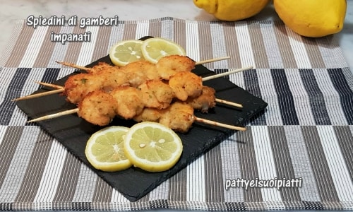 Panierte Garnelenspieße