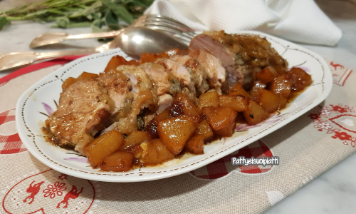 Schweinefilet mit Speck und Birnen