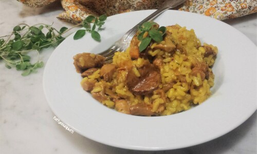 Risotto mit Safran und Pfifferlingen