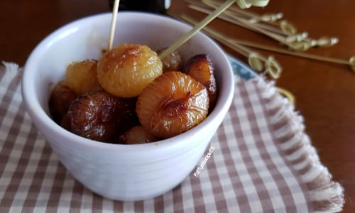 Borettane-Zwiebeln süß-sauer