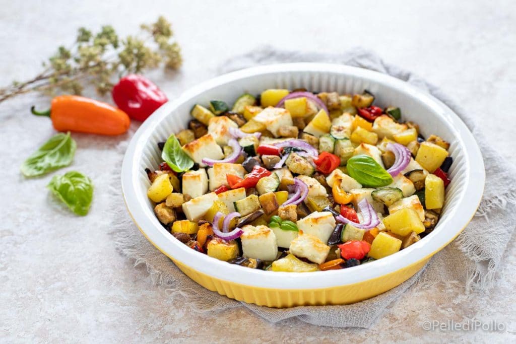 feta mit gebackenem Gemüse