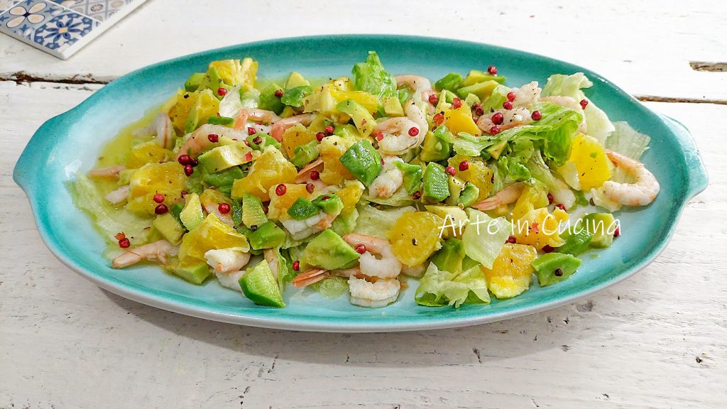 GARNELENSALAT mit Avocado und Orange