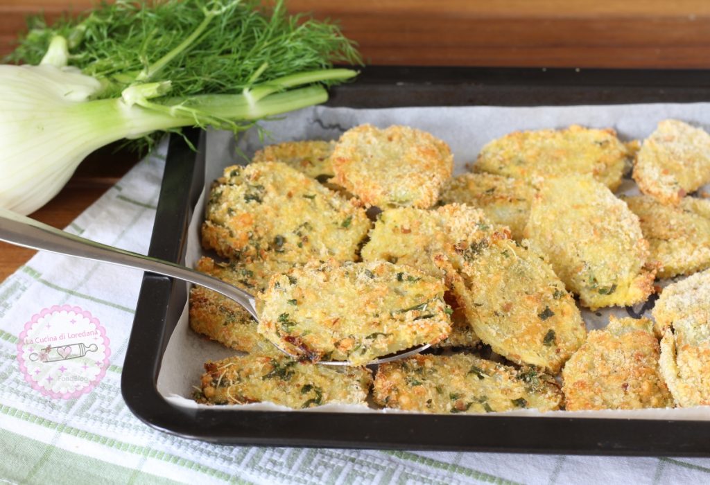 gebackene Fenchel-Schnitzel aus dem Ofen