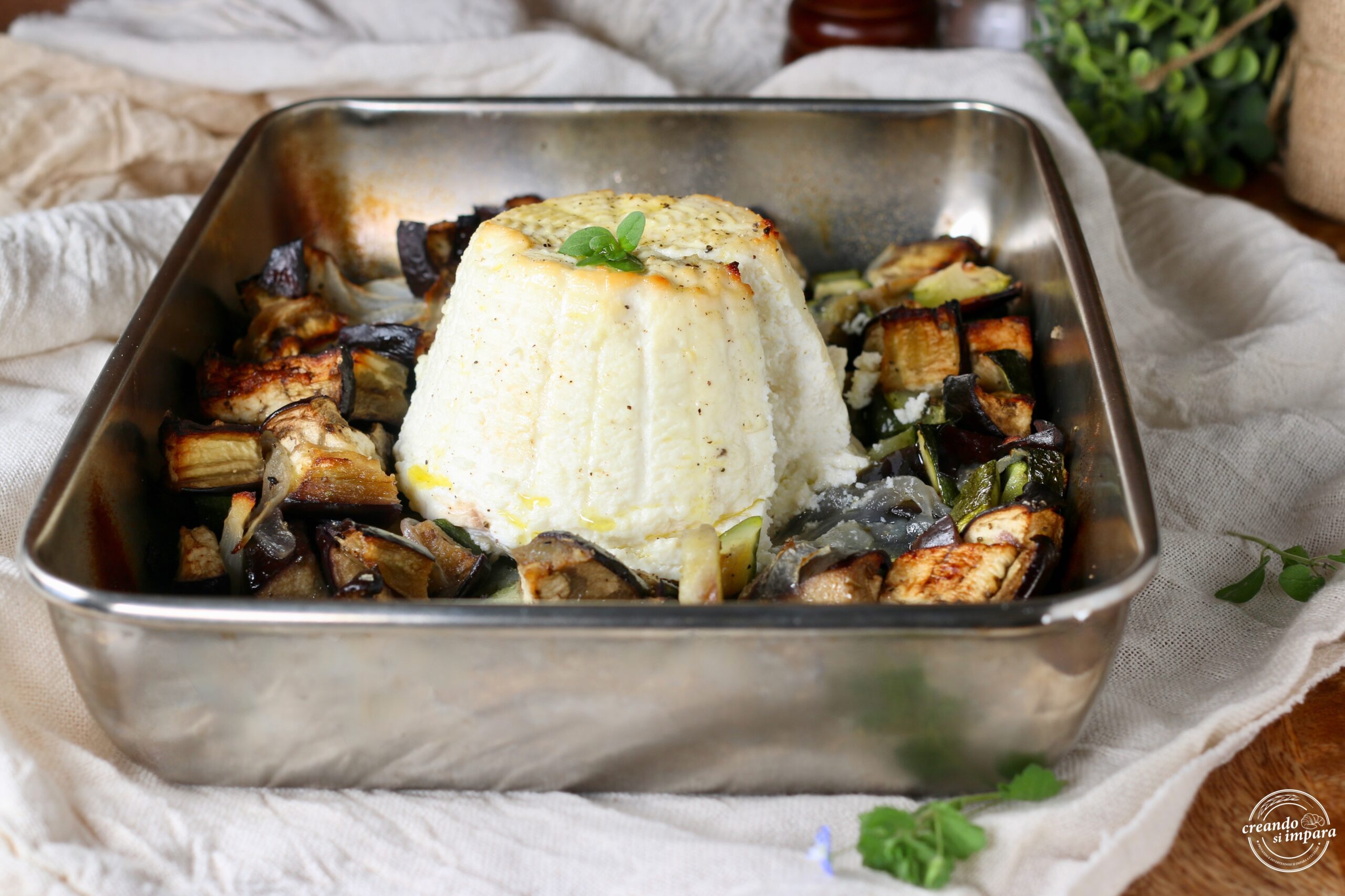 Gebackener Ricotta mit Gemüse