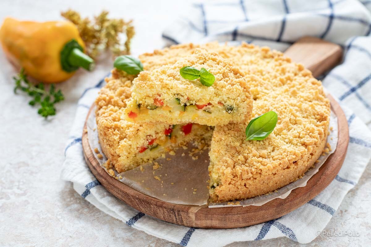 Gemüsekuchen mit Streuseln